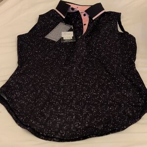 Elegant Black and Pink Sleeveless Blouse